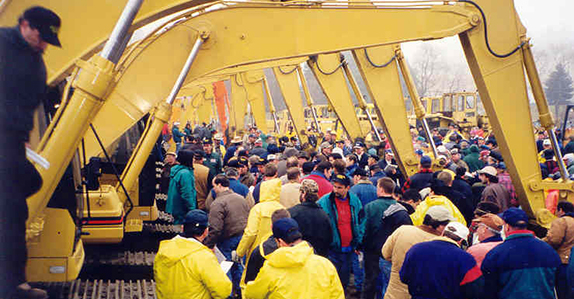 Sammy Piotrkowski at a heavy equipment and truck auction.