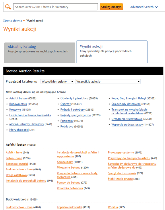Wyszukaj wyniki aukcji